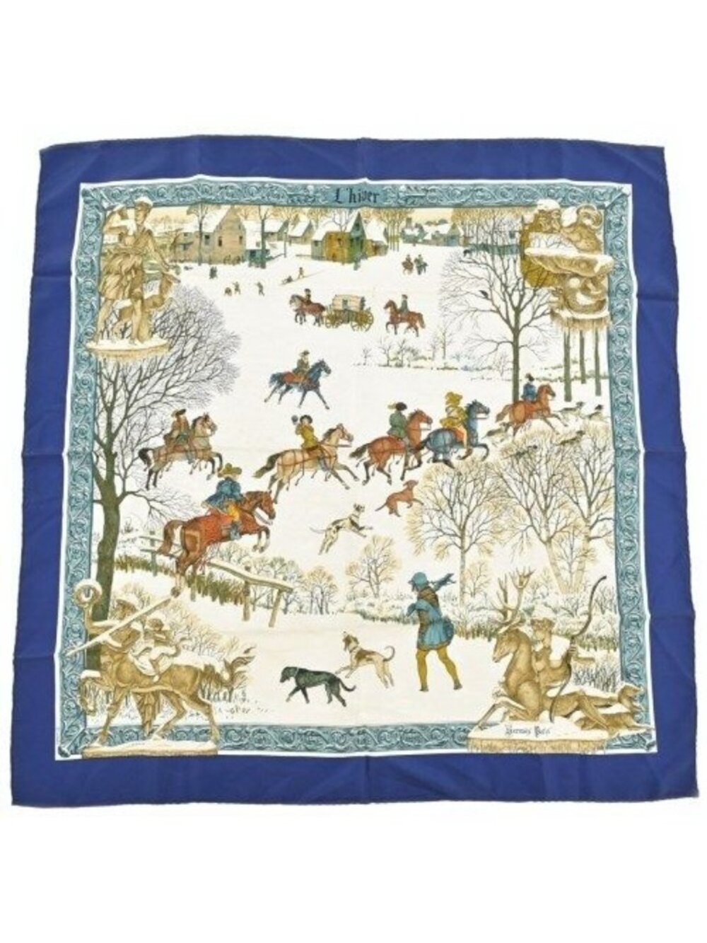 Hermes Bandana Scarf Blue